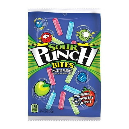 Sour Punch 5 oz Bites Assorted Candy - Case of 12