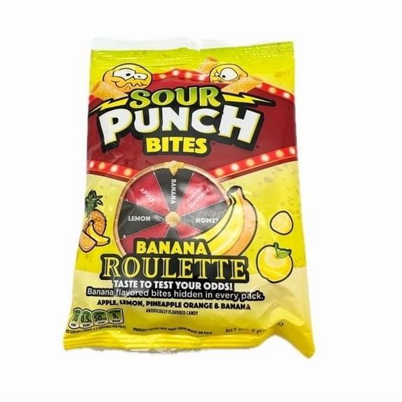 Sour Punch Bites Banana Roulette 5 oz Bag