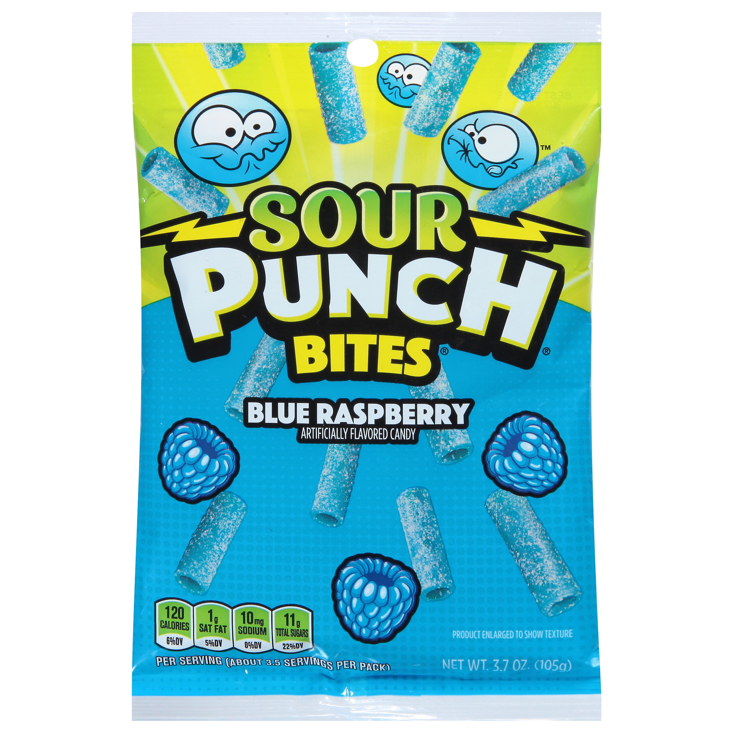 Sour Punch Bites Blue Raspberry 3.7 Ounce (Blue Raspberry)