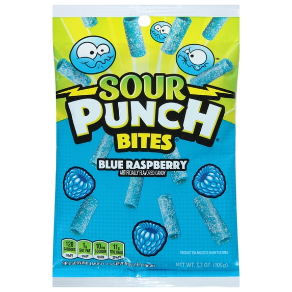 Sour Punch Bites Blue Raspberry 3.7 Ounce (Blue Raspberry)
