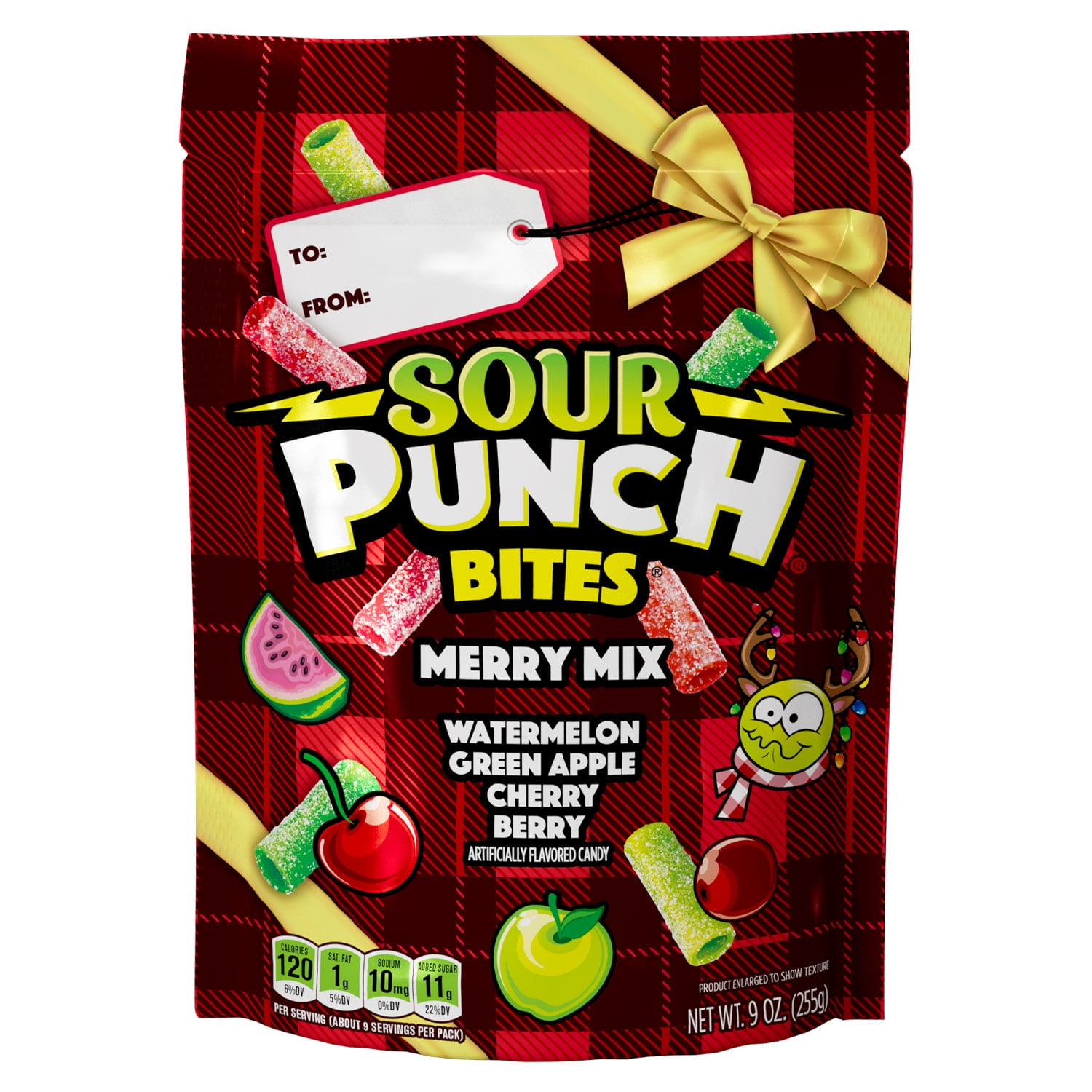 Sour Punch Bites Merry Mix Holiday Candy Pieces, 9oz Bag