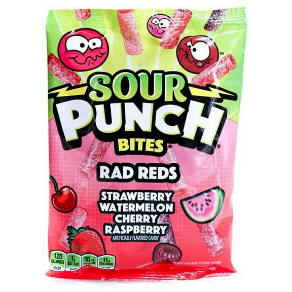 Sour Punch Bites Rad Reds, 5 oz - Case of 12