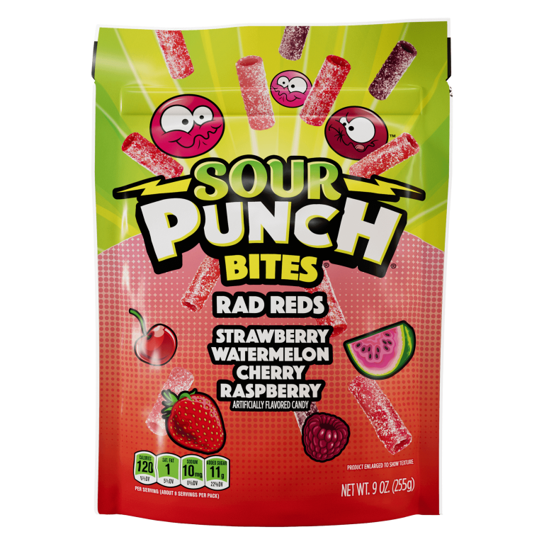 Sour Punch Bites, Rad Reds Candy, Resealable 9oz, All Red Flavors