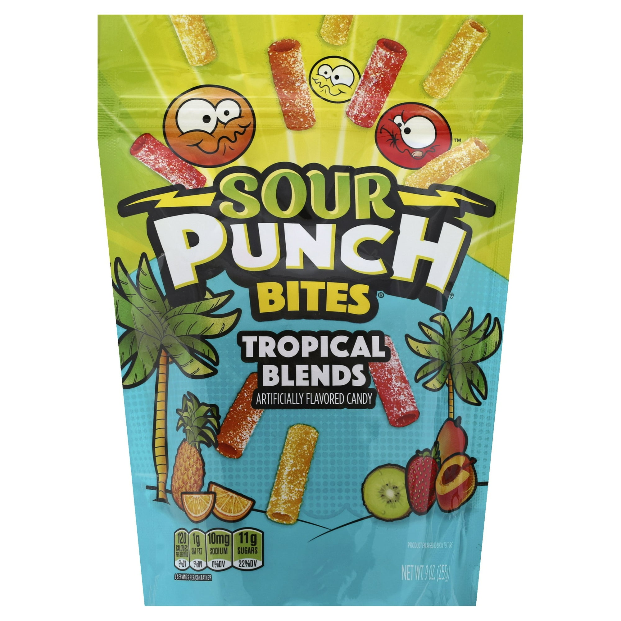 SOUR PUNCH BITE POUCH TROPICAL 9oz