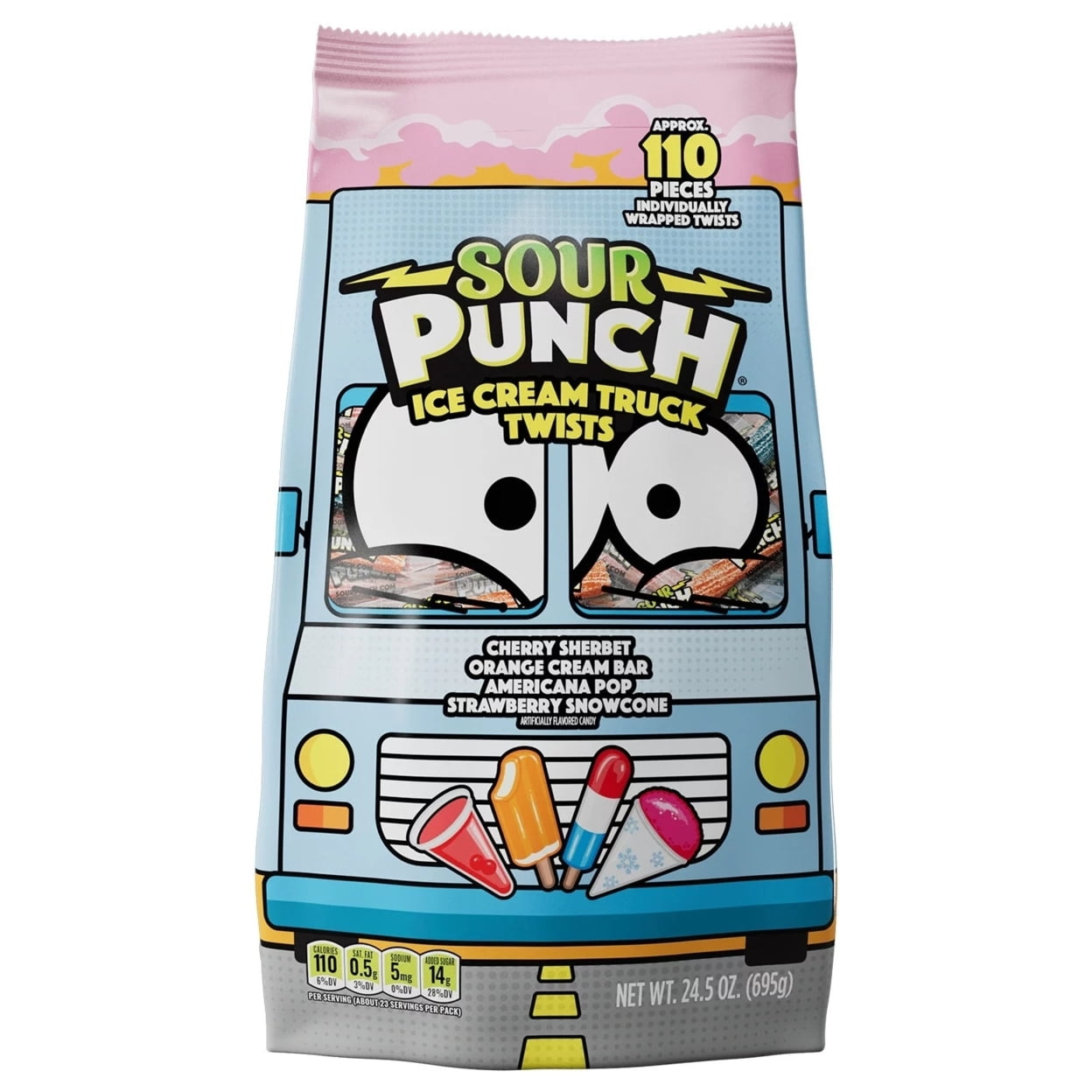 Sour Punch Ice Cream Truck 3" Twists, 24.5 Ounce (110 Count Total)