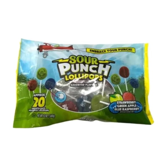 Sour Punch Lollipops, Approx. 20 count bag (75363)