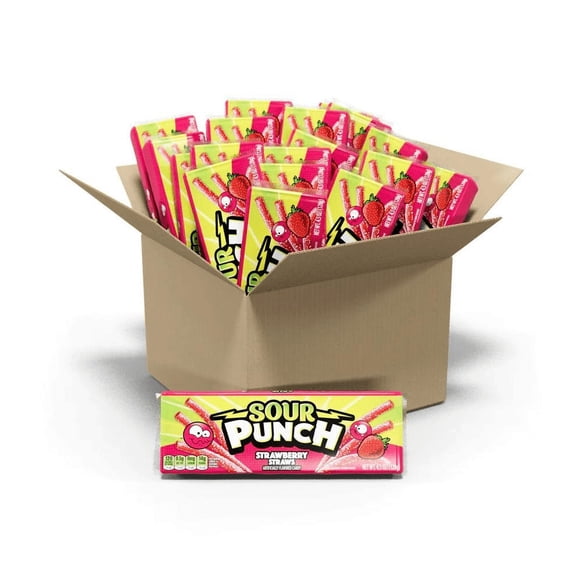 Sour Punch Sour Strawberry Straws 4.5 oz. Tray