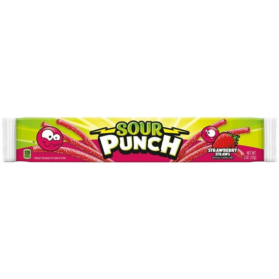 Sour Punch Strawberry Straws - 4ct - 2oz Packages - FREE SHIPPING