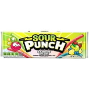 Sour Punch Straws Rainbow Assorted Candy, 3.2oz Tray