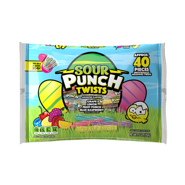 Sour Punch Twists Individually Wrapped Easter Candy, 9oz Bag