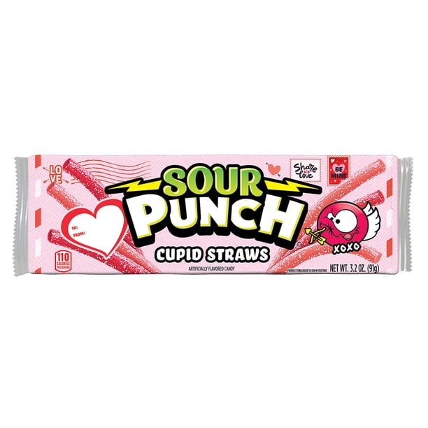 Sour Punch Valentines Cupid Straws, 3.2oz for Breakroom - Walmart
