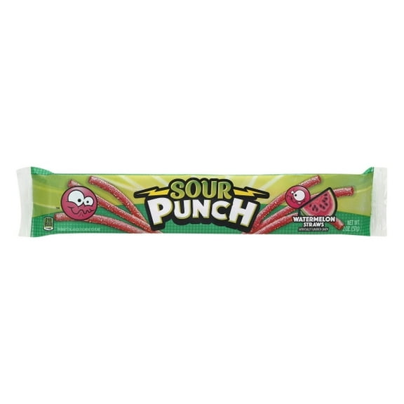 Sour Punch Watermelon Straws Candy (Pack of 32)