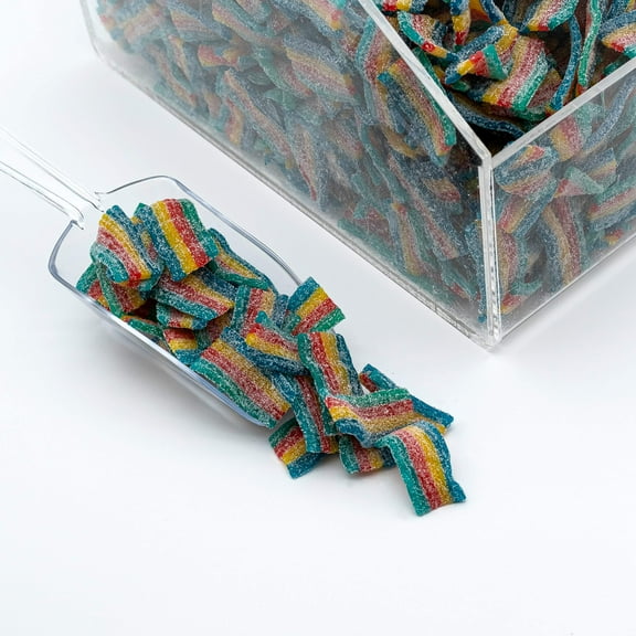 Sour Rainbow Quattro Mini Bites Bite-Sized Sour Candy Tangy Blue Raspberry, Fruit Punch, Strawberry & Green Apple Flavors Chewy Sweet & Sour Gummies 1 lb Pack