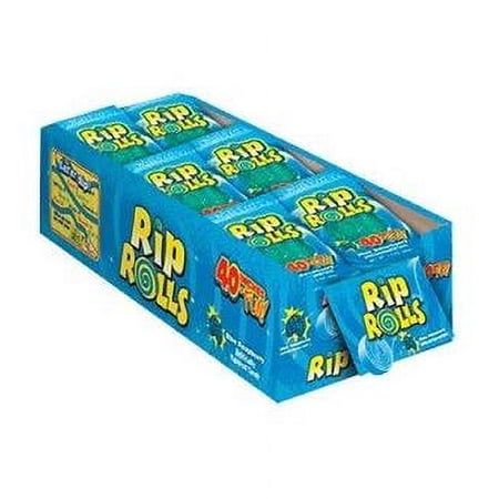 Sour Rips Roll Blue Raspberry Flavor (24 Count)