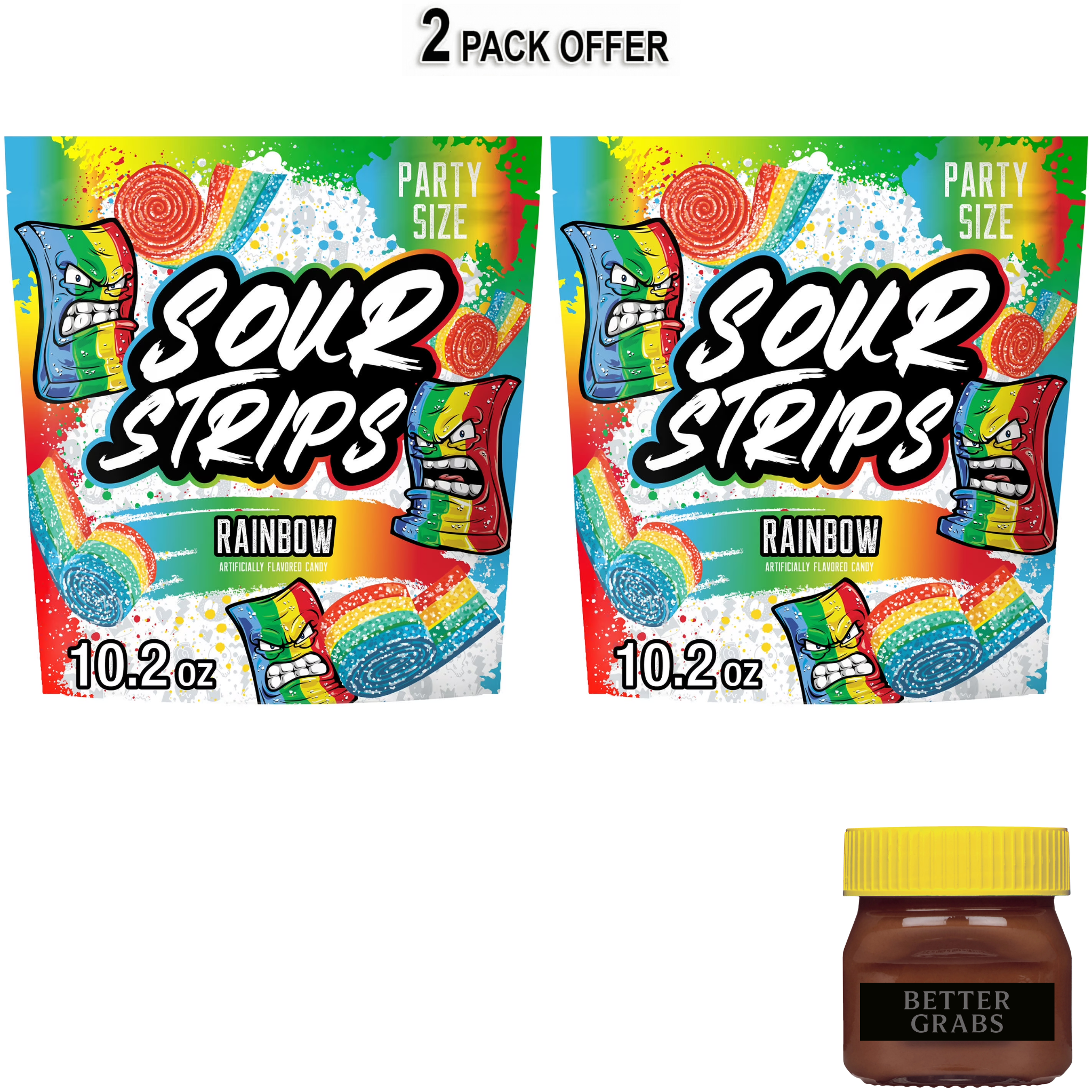Sour Strips Rainbow Flavored Chewy, Sour Candy Party, 10.2 oz