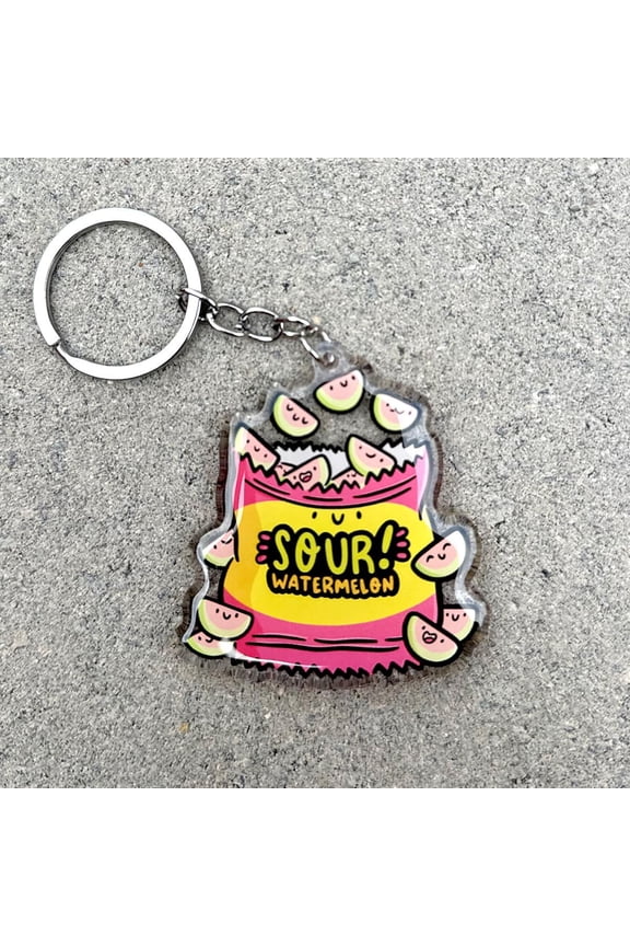 Sour Watermelon Gummies Keychain | Cute Acrylic Keychain | cute candy Keychain | watermelon candy Keychain | junk food Keychain | cute food