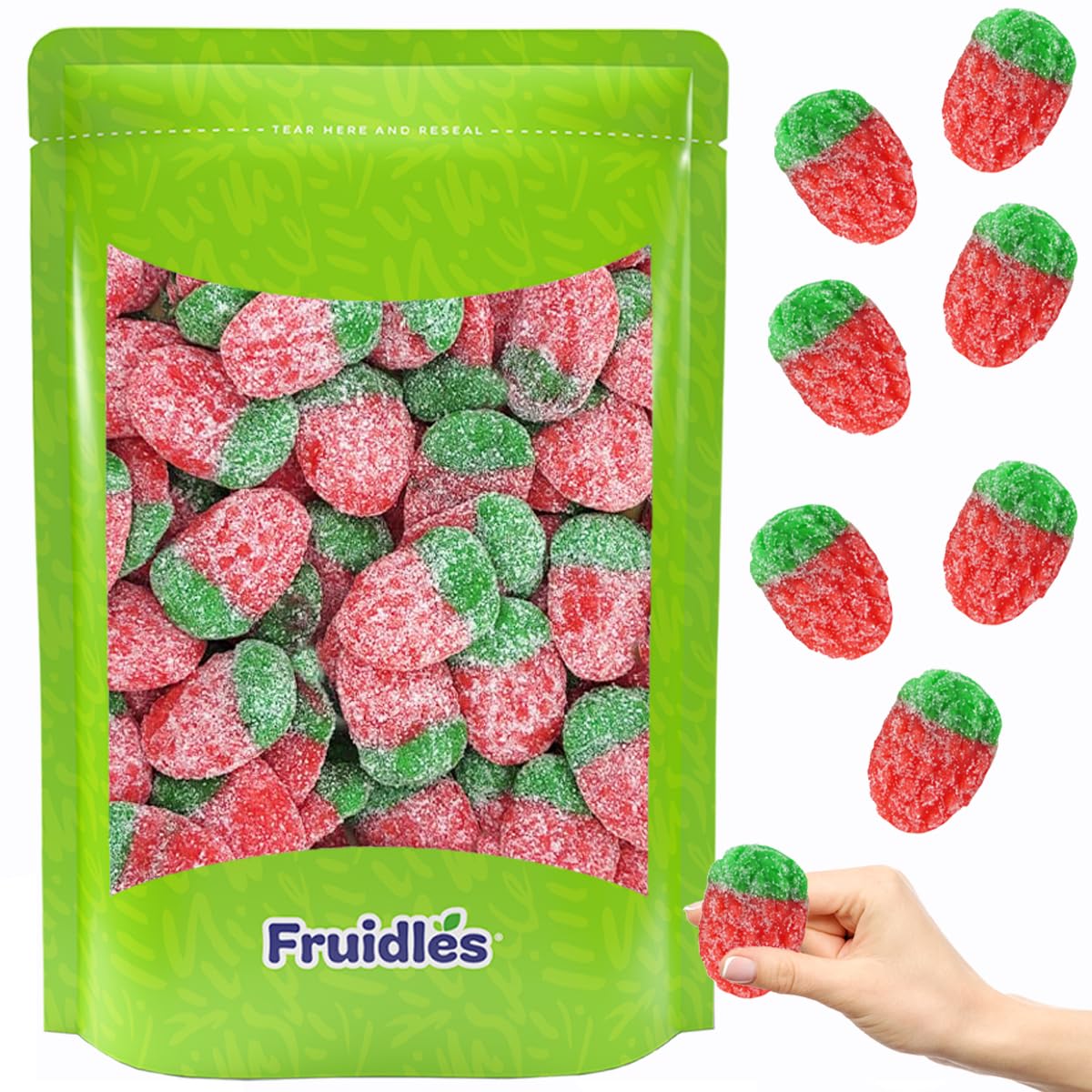Sour Wild Strawberry Gummy Candy, Soft Chewy Gummy Candy, FatFree