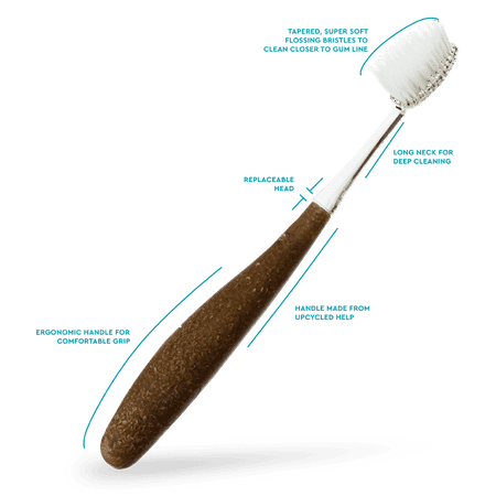 RADIUS Source Flossing Hemp Handle Toothbrush
