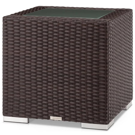 Source Furniture Lucaya Aluminum Frame Square End Table in Espresso