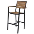 thumbnail image 1 of Source Furniture Napa Aluminum Patio Bar Stool in Black Frame/Teak Seat & Back, 1 of 1