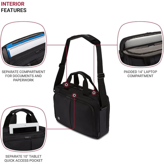 Source Laptop Briefcase with Padded Organizer for Business Travel and Daily Commute