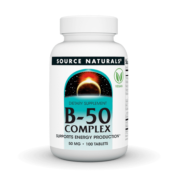 Source Naturals B-50 Complex - Supports Energy Production* - 50 mg - 100 Tablets