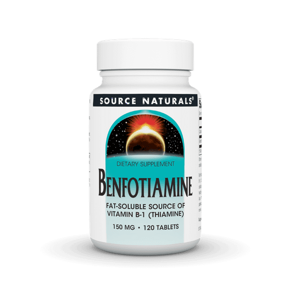 Source Naturals Benfotiamine, Fat Soluble Source of Vitamin B-1, 150 mg - 120 Tablets