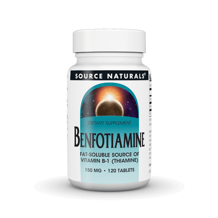 Source Naturals Benfotiamine, Fat Soluble Source of Vitamin B-1, 150 mg - 120 Tablets