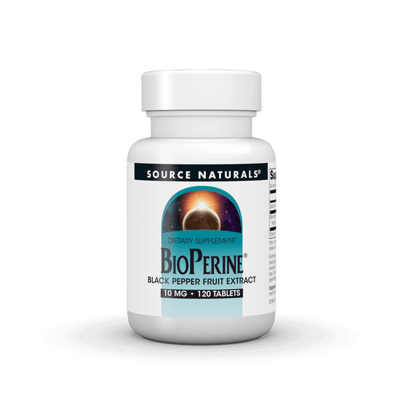Source Naturals BioPerine - Black Pepper Fruit Extract, Promotes Nutrient Absorption* 10 mg, - 120 Tablets