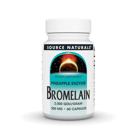 Source Naturals Bromelain, Pineapple Enzyme 2000 GDU, 500 mg Capsules, 60 Count