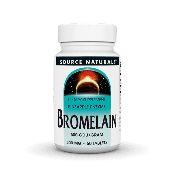 Source Naturals Pineapple Enzyme Bromelain 600 GDU/gm 500 mg, 60 Tablets