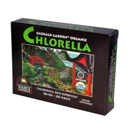 Source Naturals - Emerald Garden Organic Chlorella Chlorophyll-Rich Superfood Box 200 mg. - 300 Tablets