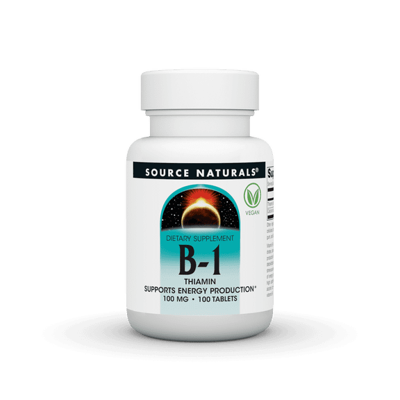 Source Naturals Vitamin B-1 100mg 100 Vegan Tablets