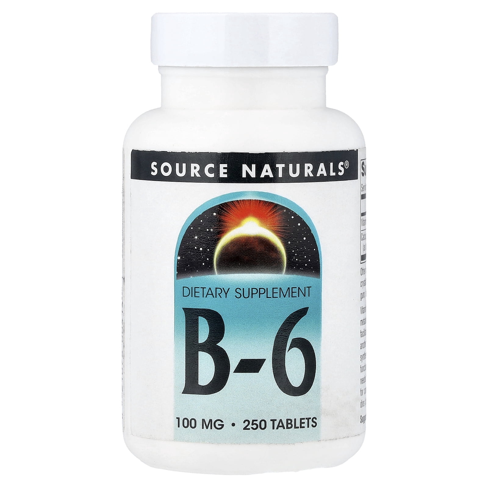 Source B Paper Source Naturals Vitamin B-6 100 mg 250 Tablet - Walmart.com