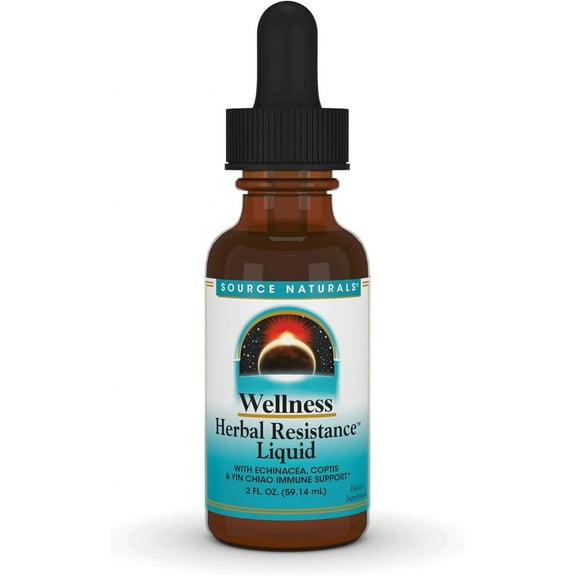 Source Naturals Wellness Herbal Resistance, With Echinacea, Coptis & Yin Chiao Immune Support* - 2 FL. OZ. (59.14 mL)
