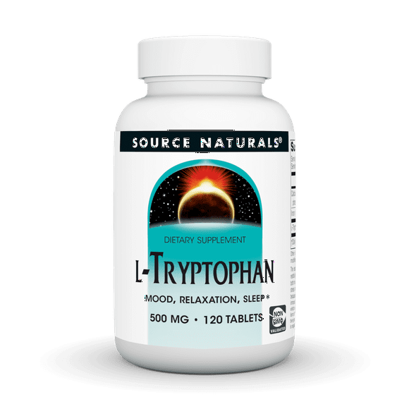Source Naturals L-Tryptophan for Mood, Relaxation, and Sleep Support, 500mg, 120 Tablets