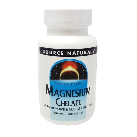 Source Naturals Magnesium Chelate 100 mg 100 tabs