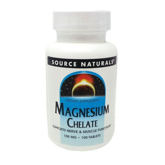 Source Naturals Magnesium Chelate 100 mg 100 tabs