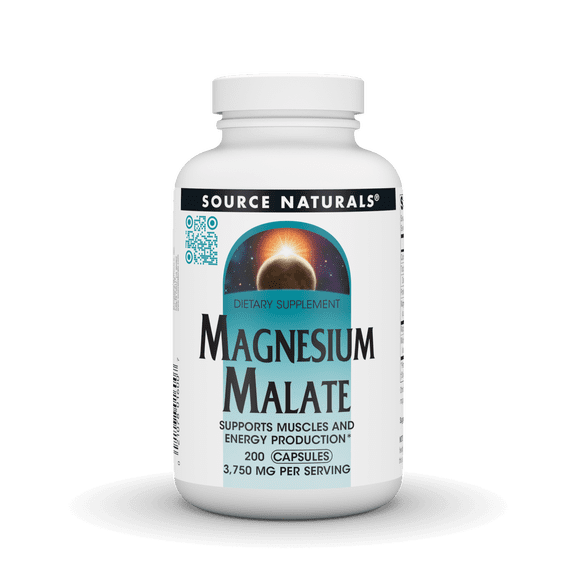 Source Naturals Magnesium Malate, Supports Muscles and Energy Production*, 3750 MG - 200 Capsules