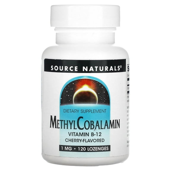 Source Naturals MethylCobalamin Vitmain B-12 Cherry-Flavored, 1 mg - 120 Lozenges