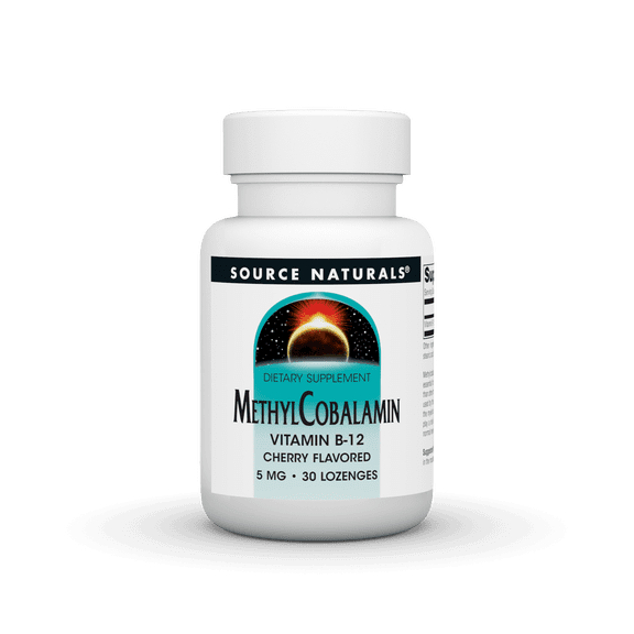 Source Naturals Methylcobalamin Vitamin B-12 -Cherry Flavored -5mg  - 30 Lozenges