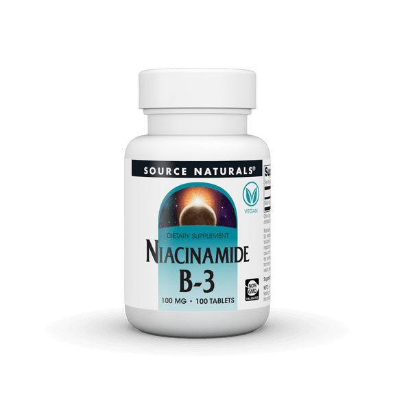 Source Naturals Niacinamide B-3, Dietary Supplement - 100 mg - 100 Tablets