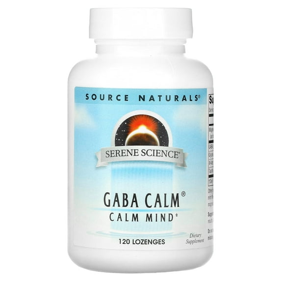 Source Naturals Serene Science Gaba Calm, Calm Mind*, Stress Relief with GABA and Magnesium, Peppermint Flavored Lozenges, 120 Count