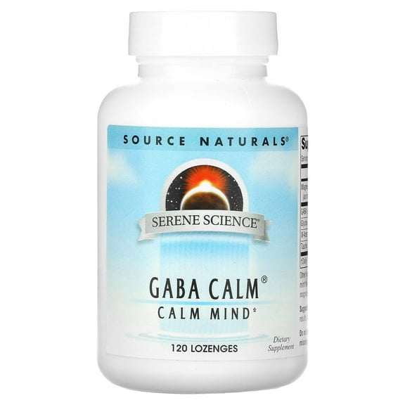 Source Naturals Serene Science Gaba Calm, Calm Mind*, Stress Relief with GABA and Magnesium, Peppermint Flavored Lozenges, 120 Count