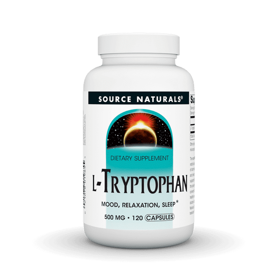 Source Naturals L-Tryptophan, for Mood, Relaxation, and Sleep*, 500mg - 120 Capsules