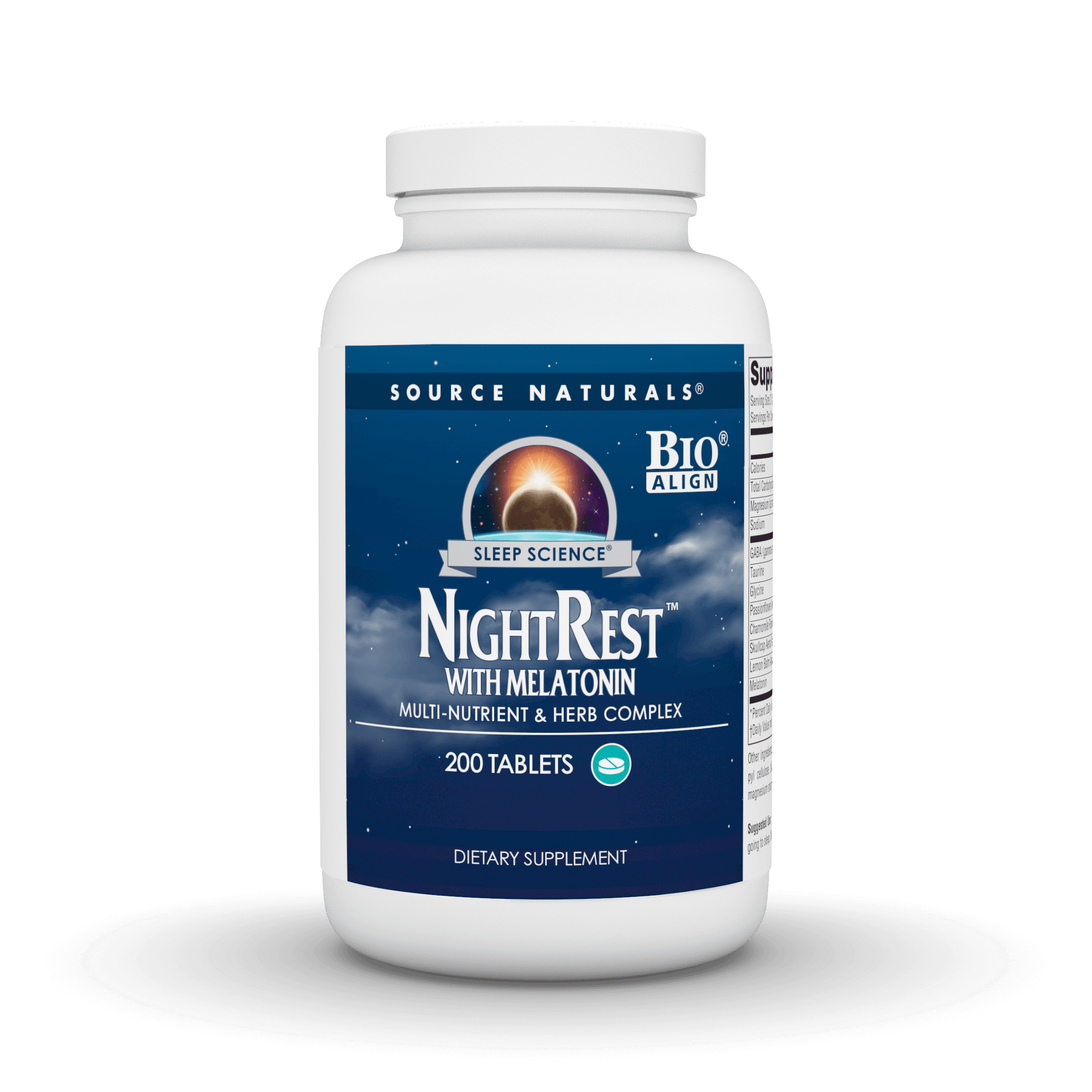 Source Naturals Sleep Science NightRest with Melatonin, Muti-Nutrient and Herb Complex, 200 Tablets