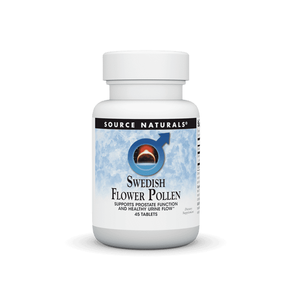Source Naturals Swedish Flower Pollen Extract Supplement, Supports Prostate Function and Healthy Urine Flow* - 45 Tablets