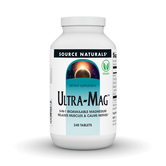 Source Naturals Ultra-Mag, 5 IN 1 -Bioavailable Magnesium, Maintains Muscle & Nerve Function* - 240 Tablets0 Count