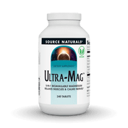 Source Naturals Ultra-Mag، 5 في 1 - المغنيسيوم المتوفر بيولوجيًا، يحافظ على وظيفة العضلات والأعصاب* - 240 قرصًا 0 عدد