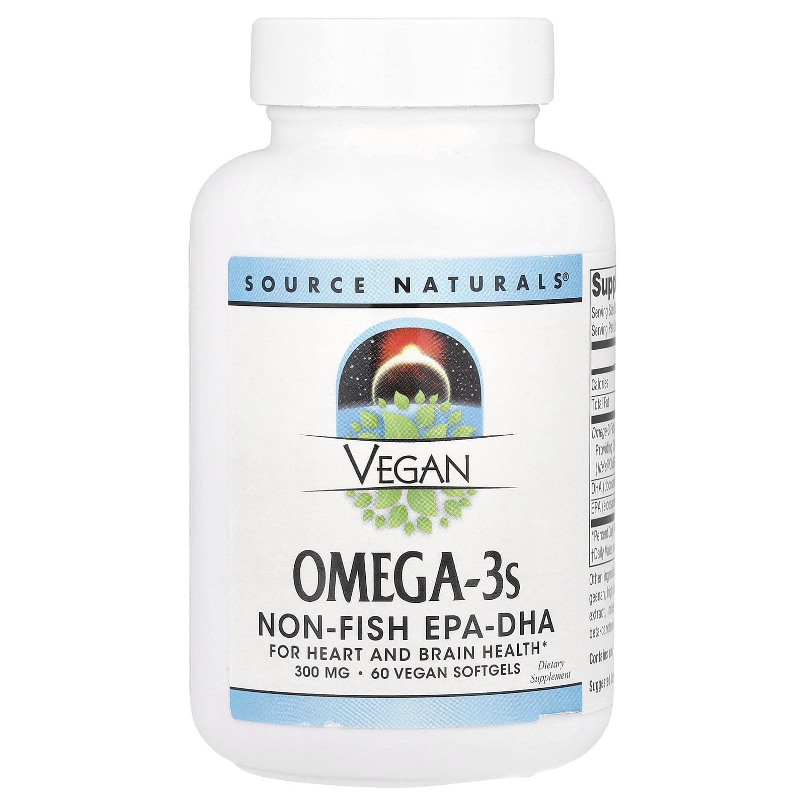 Source Naturals Vegan Omega-3s EPA-DHA 300mg 60 Softgel Vegetarian